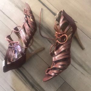 Rampage lace up heels with zipper in the back